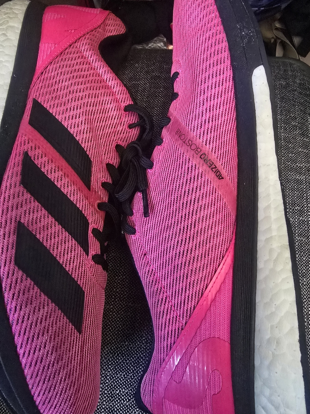 adidas Hot Pink and Black Athletic Shoes